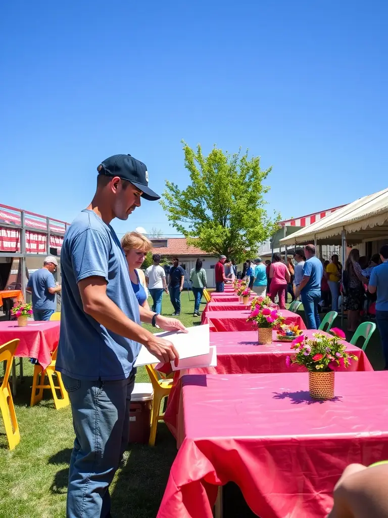 A picture of volunteers and staff members organizing a FLASH'BALL SPORT event, showcasing the organization's dedication to community service and support.
